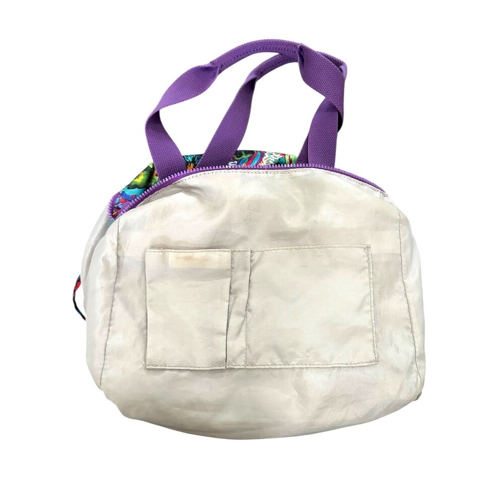 Kipling Klara Satchel Bag Multicolor Tropical Floral Purple Crinkle - Picture 7 of 7